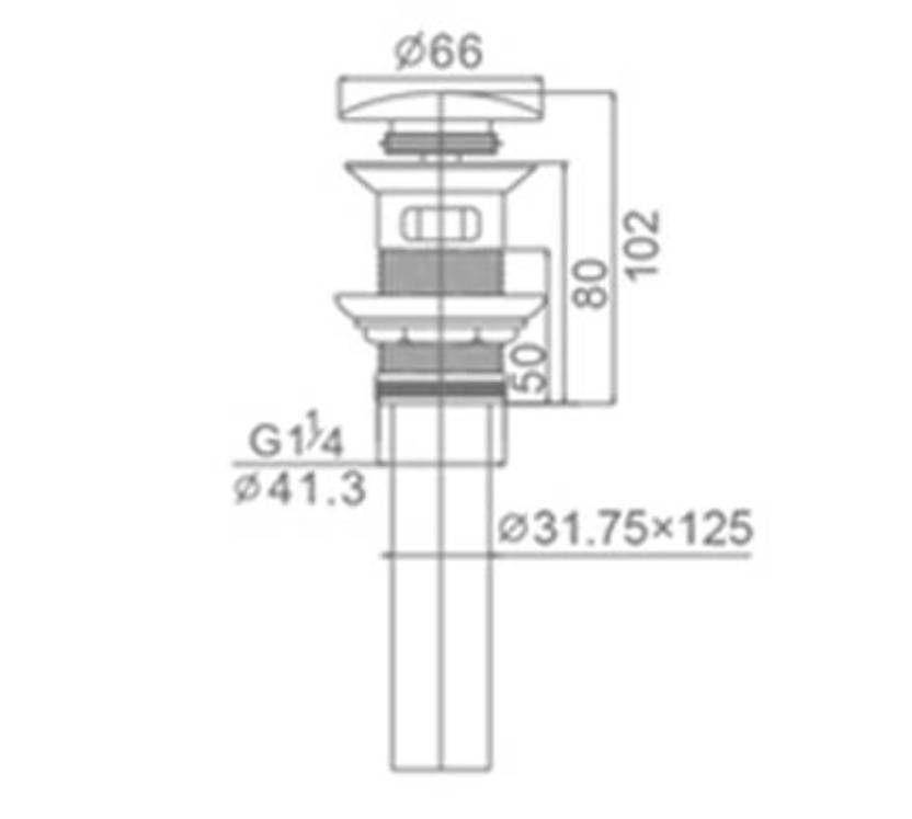 水鹿-配件－小五金－浴室柜用陶白色面下水器-需搭配下水管使用