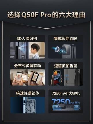 水鹿-福利产品－智能门锁－德施曼智能锁Q50F Pro人脸识别指纹锁