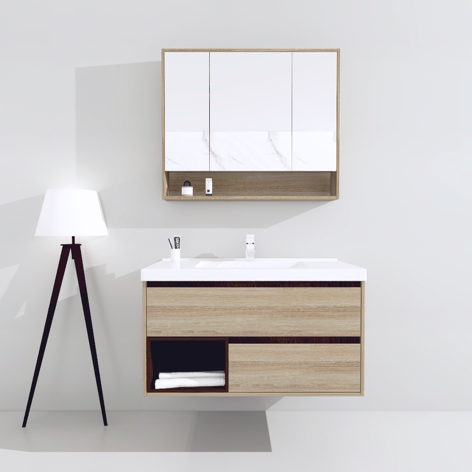 水鹿-洗面－浴室柜双孔－水鹿优选浴室柜PY1610-4 非标北美橡木（购买浴室柜不含龙头和下水）