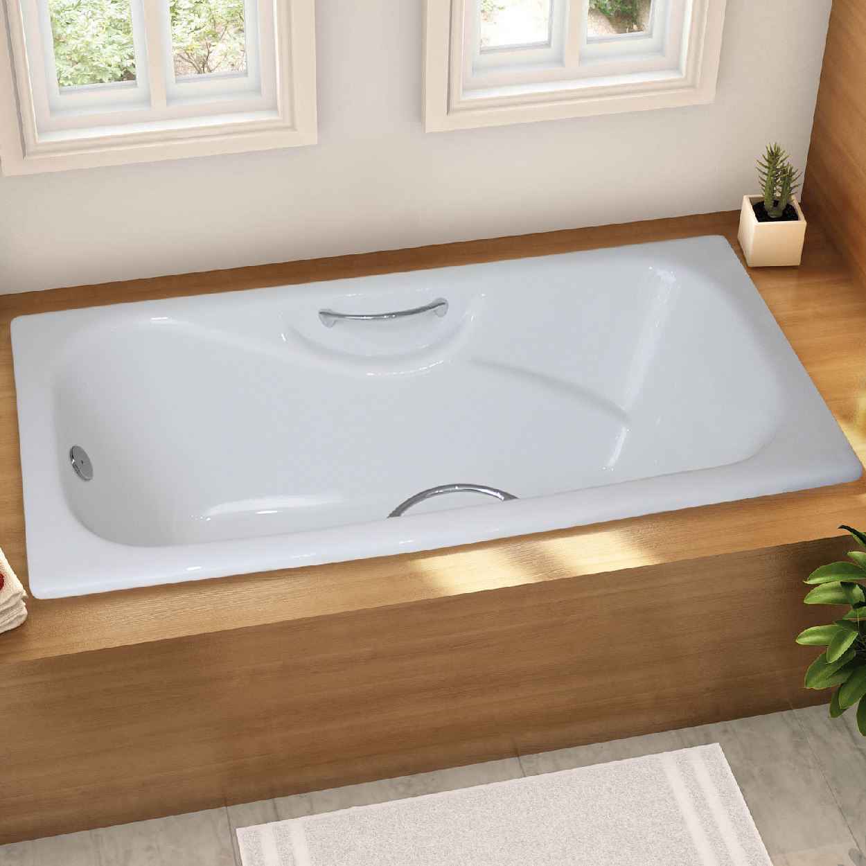 水鹿-淋浴－浴缸－优宜科五星级酒店嵌入式铸铁浴缸（出口一等品）