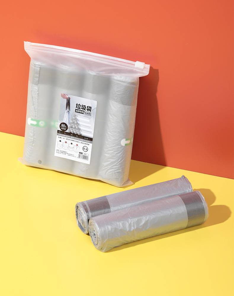 水鹿-－积分商品－家用高品质加厚垃圾袋、带绳自动收口塑料袋手提4卷60个-积分商品