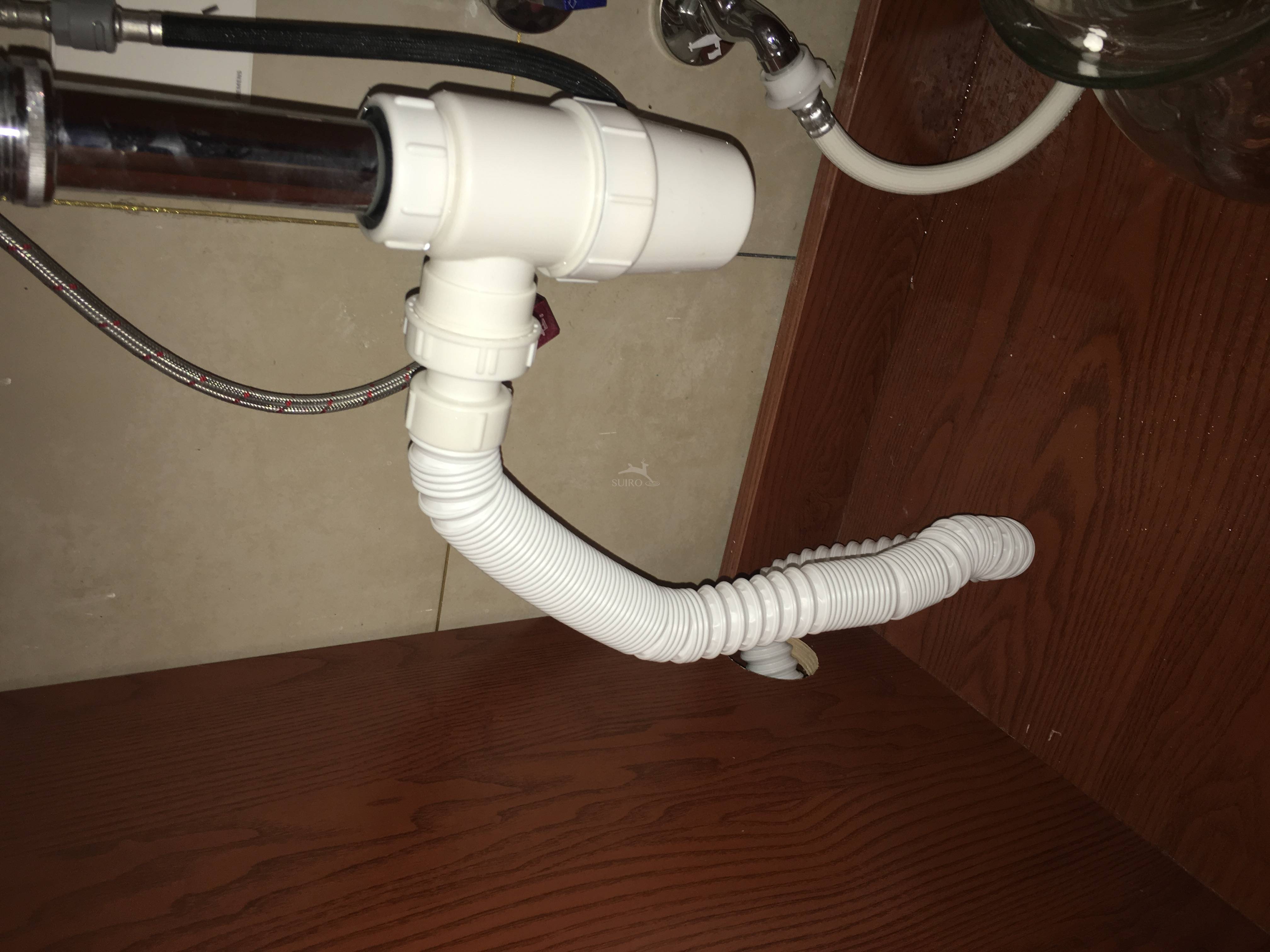 新款卫生间洗手池不锈钢下水管 厨房双槽洗菜盆塑料灰色排水管-阿里巴巴