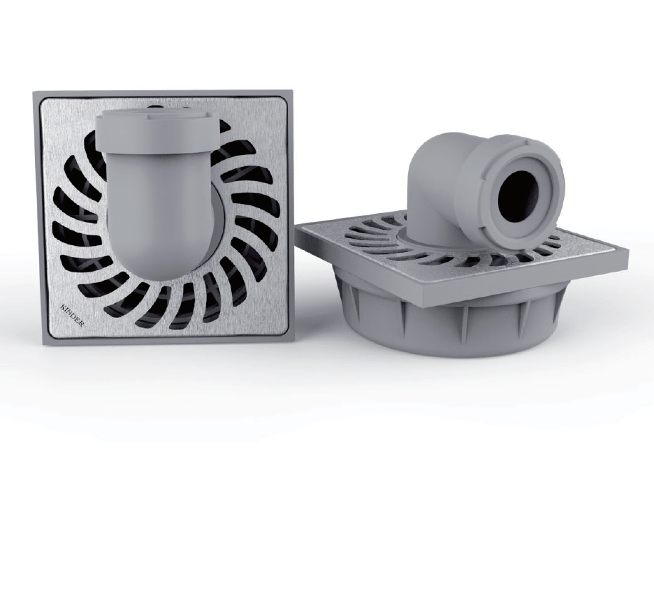 水鹿-配件－地漏－新型虹吸地漏迅洁直通式-适用于湿区+有存水弯+无移位