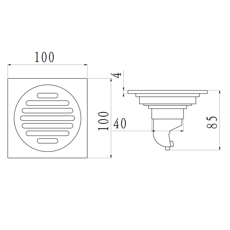 水鹿-配件－地漏－传统翻板地漏——洗衣机专用+非移位