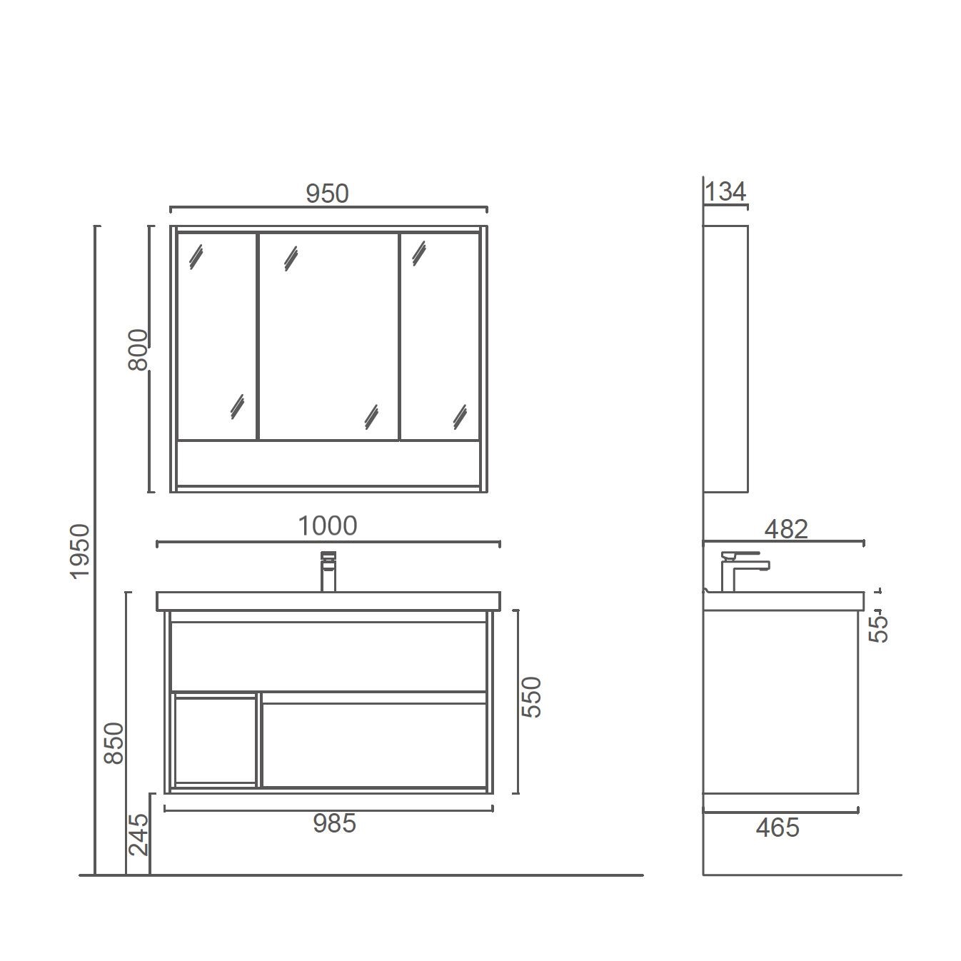 水鹿-洗面－浴室柜双孔－水鹿优选浴室柜PY1610-4 非标北美橡木（购买浴室柜不含龙头和下水）
