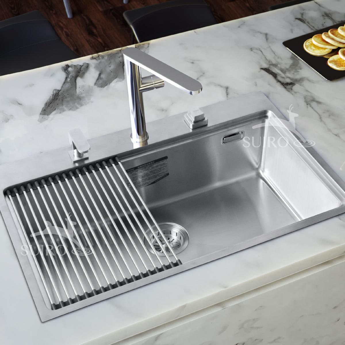 水鹿-厨房－水槽－普乐美不锈钢大单槽K760