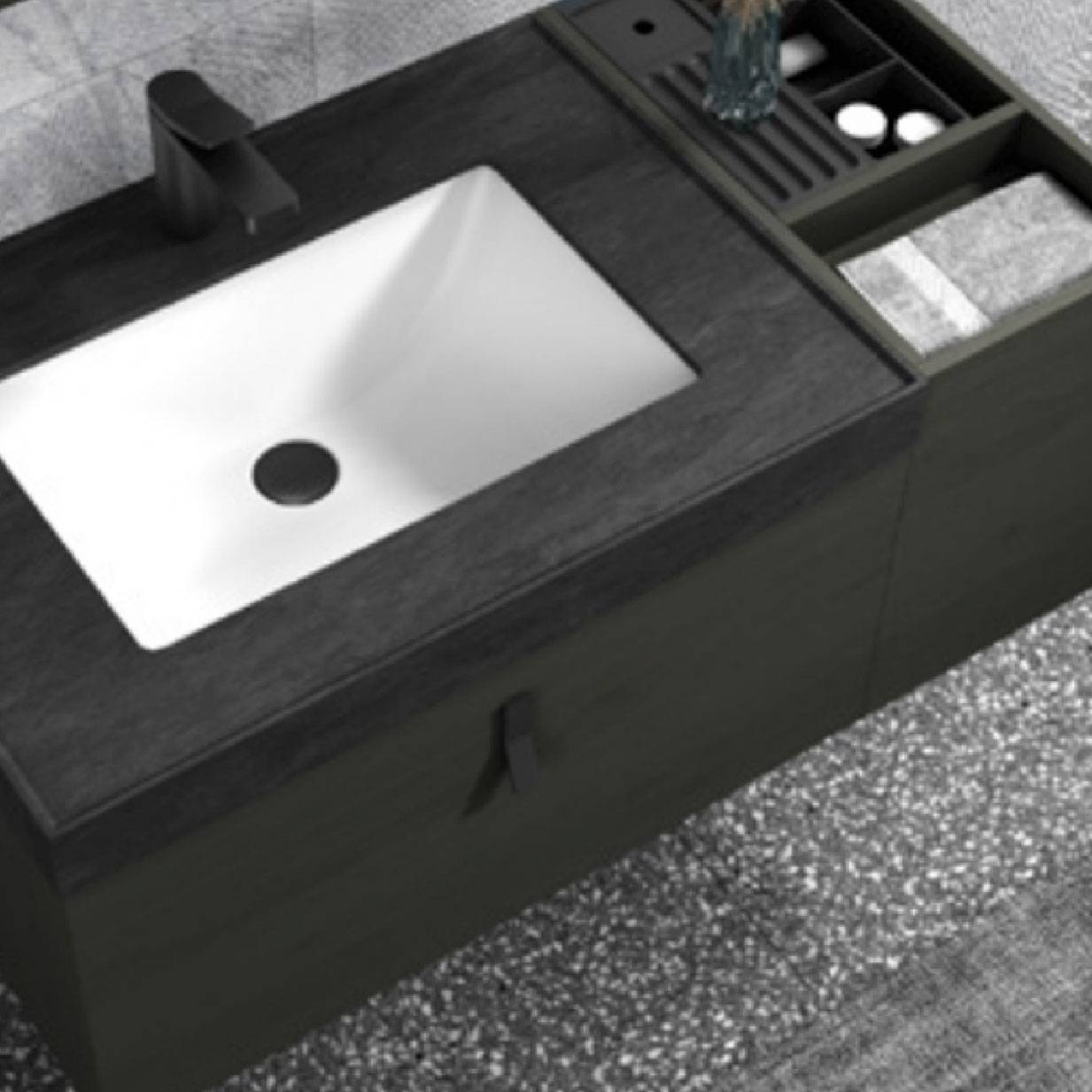 水鹿-洗面－浴室柜（可定制）－浴室柜Cicely西西里 PY26211（定制交期图纸签字确认后60天） 购买浴室柜不含龙头与下水