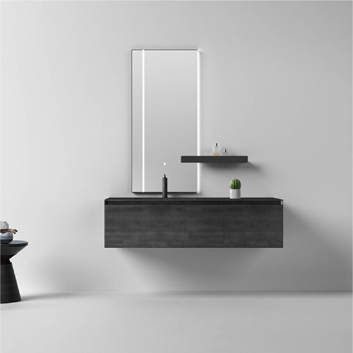 水鹿-洗面－浴室柜（可定制）－浴室柜Abel艾贝尔 PY29915（定制交期图纸签字确认后60天） 购买浴室柜不含龙头与下水