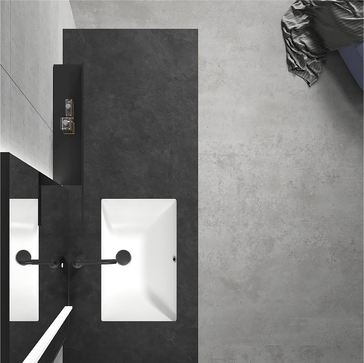 水鹿-洗面－浴室柜（可定制）－浴室柜Abel艾贝尔 PY29915（定制交期图纸签字确认后60天） 购买浴室柜不含龙头与下水