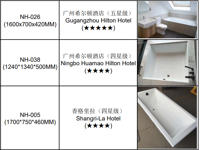 水鹿-淋浴－浴缸－优宜科五星级酒店嵌入式铸铁浴缸（出口一等品）