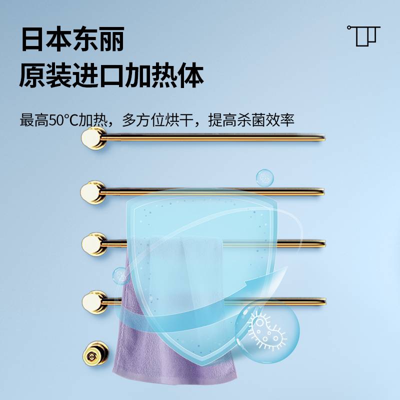 水鹿-配件－挂件－水鹿酒店别墅高端智能暗装电热毛巾架A50系列